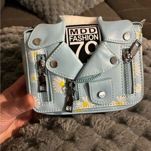 Light Blue Floral Mini Bag